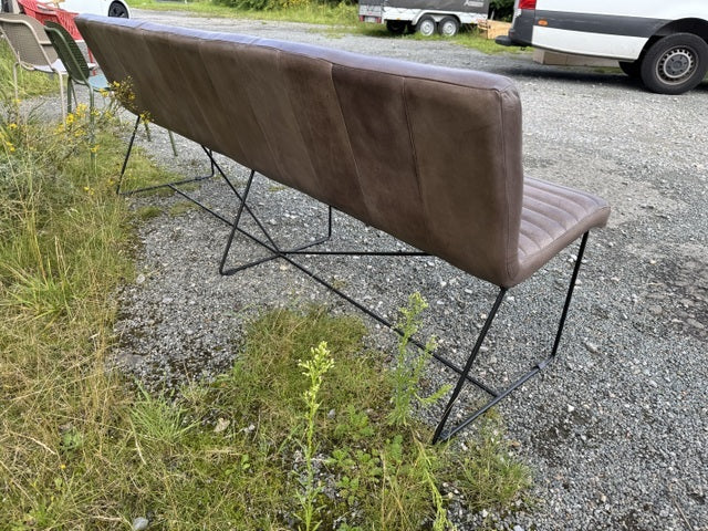 Sitzbank Leder taupe, Sitzbank taupe-grau, Länge 220 cm