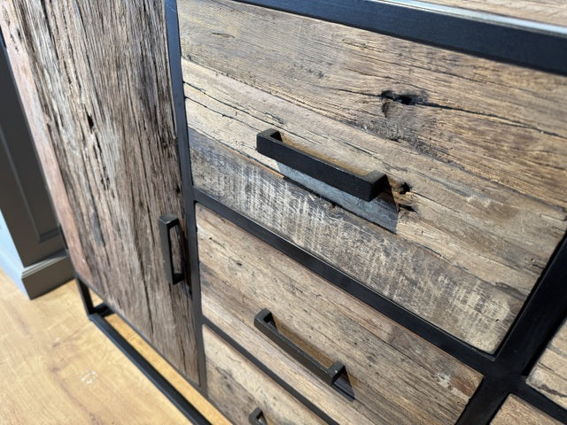 Sideboard Industriedesign, Sideboard Metall-Gestell, Schrank Industrie, Breite 180 cm