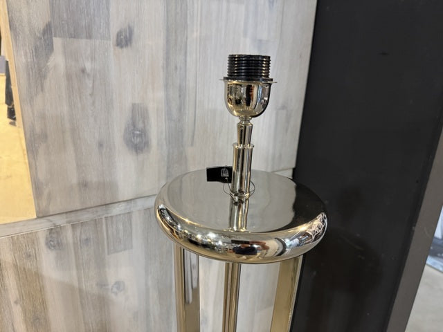 Stehlampe Silber, Stehleuchte mit Lampenschirm schwarz,  Höhe 160 cm