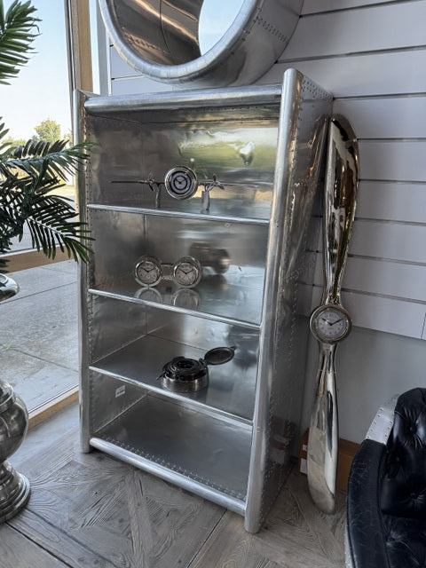 Regal Aircraft, Bücherregal Airplane Silber Aluminium, Breite 100 cm