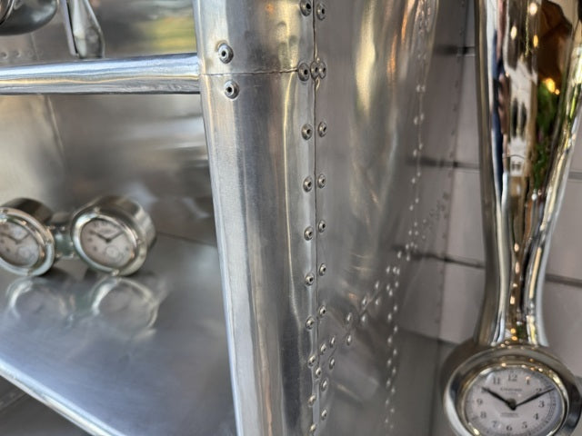 Uhr Propeller Aircraft, Standuhr Propeller Silber, Wanduhr Propeller, Höhe 165 cm