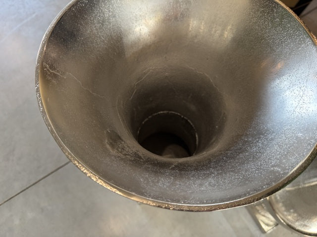 Vase Silber Metall, Vase Aluminium,  Höhe 61 cm