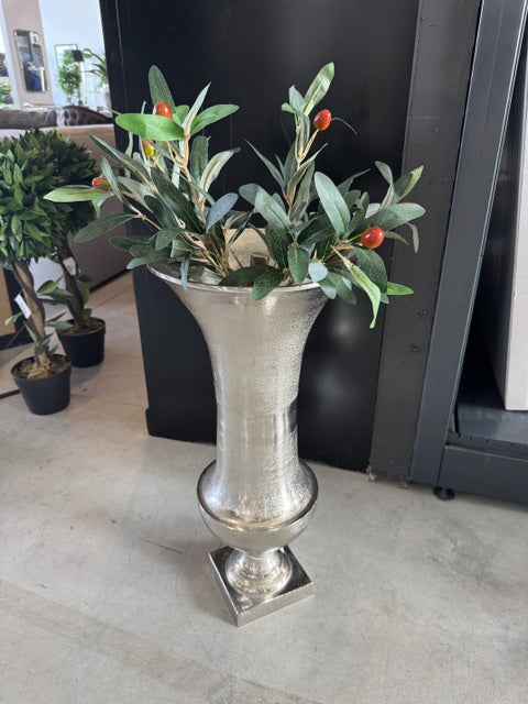 Vase Silber Metall, Vase Aluminium,  Höhe 61 cm