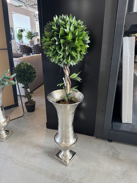 Vase Silber Metall, Vase Aluminium,  Höhe 61 cm