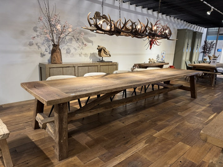 Esstisch Alteiche, Esstisch Altholz Eiche Landhaus, Tisch Alteiche Landhausstil, Länge 340 cm