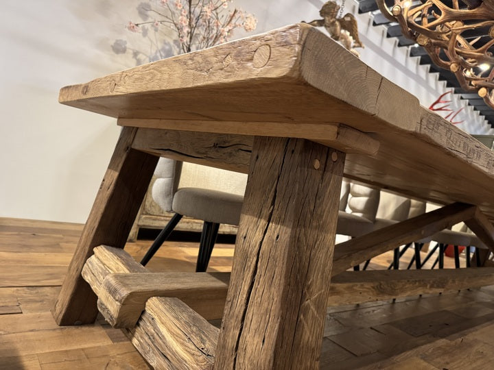 Esstisch Alteiche, Esstisch Altholz Eiche Landhaus, Tisch Alteiche Landhausstil, Länge 340 cm