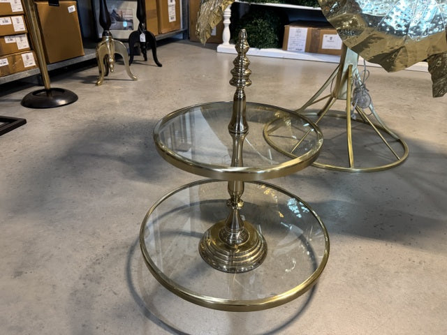 Etagere Gold, Etagere rund Glas Gold, Durchmesser 41 cm