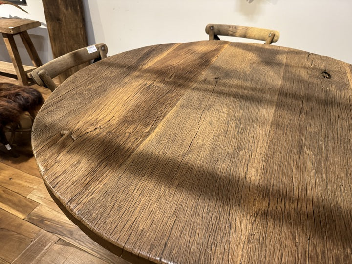 Bartisch rund Alteiche, Stehtisch rund Altholz Eiche, Bartisch Alteiche, Durchmesser 130 cm