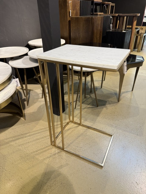 Beistelltisch Gold Marmor, Maße 41-31 cm