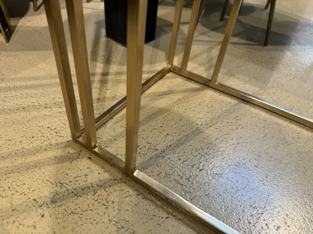 Beistelltisch Gold Marmor, Maße 41-31 cm