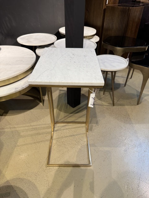 Beistelltisch Gold Marmor, Maße 41-31 cm