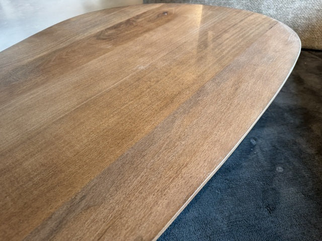 Esstisch Naturholz-Farbe oval, Tisch oval, Länge 220 cm