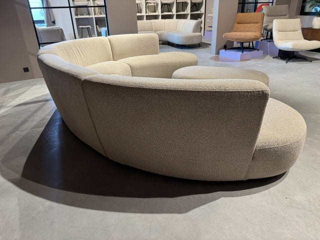 Sofa halbrund Natur-Stoff, Sofa modern, Lounge-Sofa halbrund, Breite 350 cm
