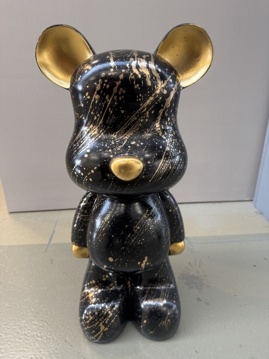 Deko Bär schwarz-Gold, modern Figur Bär, Höhe ca. 48 cm