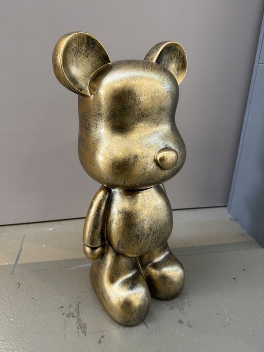 Deko Bär Bronze-Gold, moderne Bär-Figur Gold, Höhe ca. 48 cm