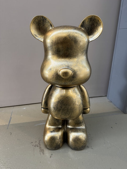 Deko Bär Bronze-Gold, moderne Bär-Figur Gold, Höhe ca. 48 cm