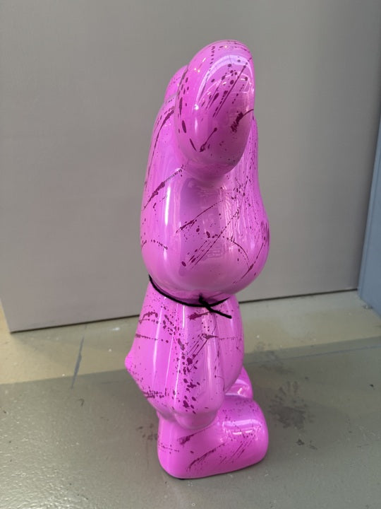 Deko Bär lila, moderne Bär-Figur lila, Höhe ca. 50 cm