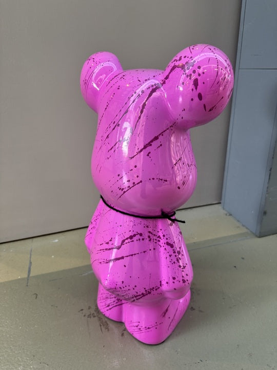 Deko Bär lila, moderne Bär-Figur lila, Höhe ca. 50 cm