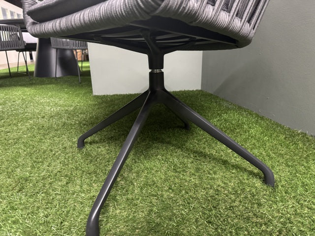 Gartenstuhl grau-anthrazit drehbar, Gartenstuhl gepolstert anthrazit