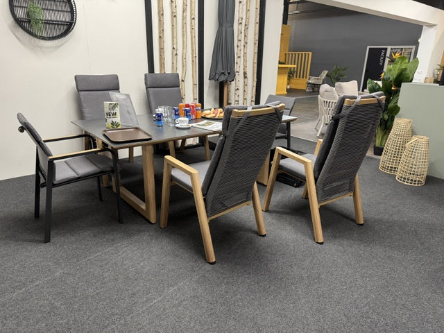 Hochlehner grau-Naturholz-Optik, Gartenstuhl braun