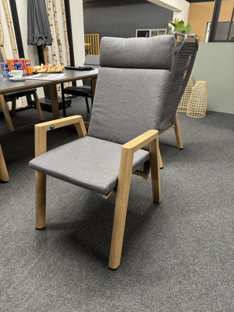 Hochlehner grau-Naturholz-Optik, Gartenstuhl braun