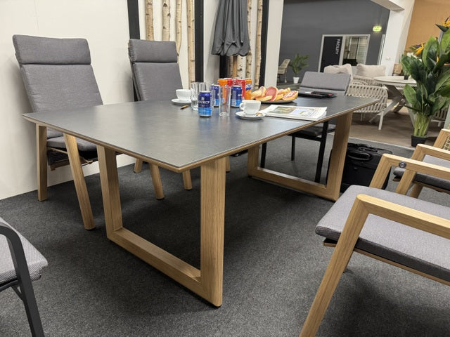 Gartentisch grau-Naturholz-Optik, Länge 200 cm