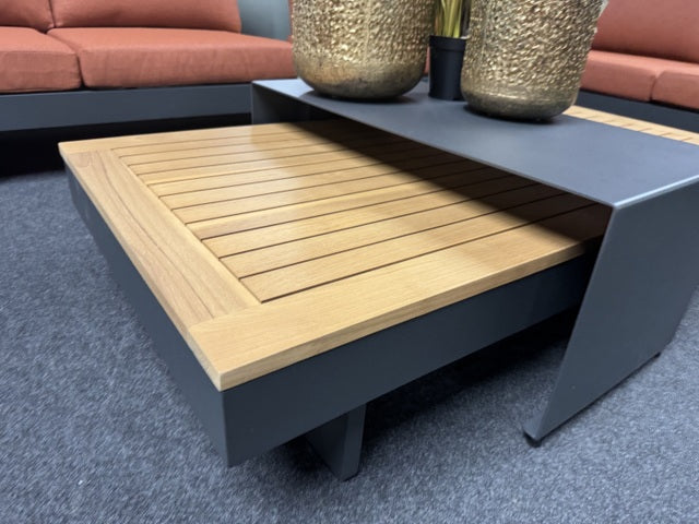 Lounge-Sofa anthrazit-Terracotta, Eck-Gartensofa Terracotta, Lounge anthrazit-Terracotta, Breite 245 cm