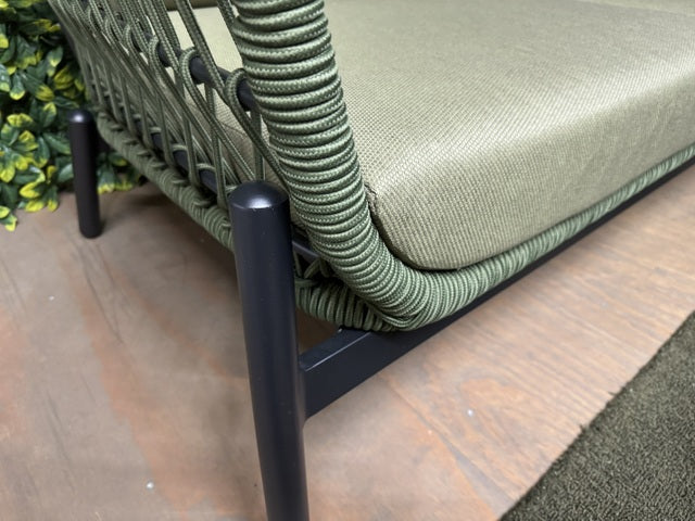 Set 3 teiliges Loungset grün, Gartensofa grün, Gartensessel grün