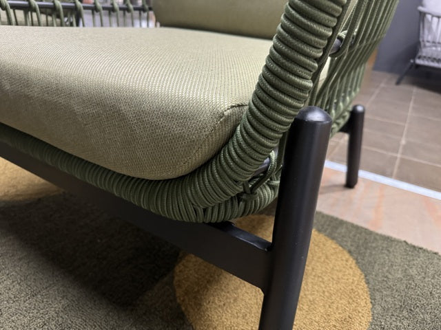 Set 3 teiliges Loungset grün, Gartensofa grün, Gartensessel grün