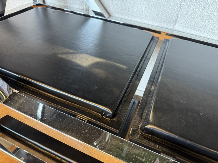 Konsole auf Räder Silber, Wandtisch Glas-Metall Silber, Breite 150 Euro
