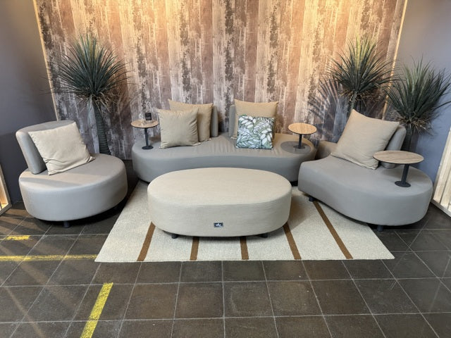 Set 4 teiliges Loungeset beige, Garten-Loungesofa grau-beige