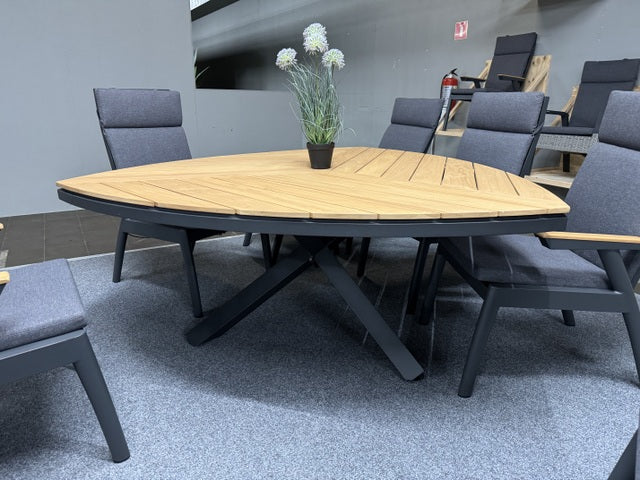 Gartentisch Teak-Holz, Gartentisch anthrazit Aluminium-Gestell, Maße 170x170 cm