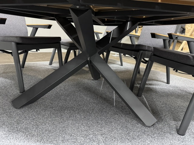 Gartentisch Teak-Holz, Gartentisch anthrazit Aluminium-Gestell, Maße 170x170 cm