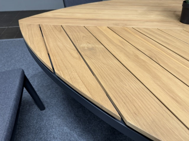 Gartentisch Teak-Holz, Gartentisch anthrazit Aluminium-Gestell, Maße 170x170 cm