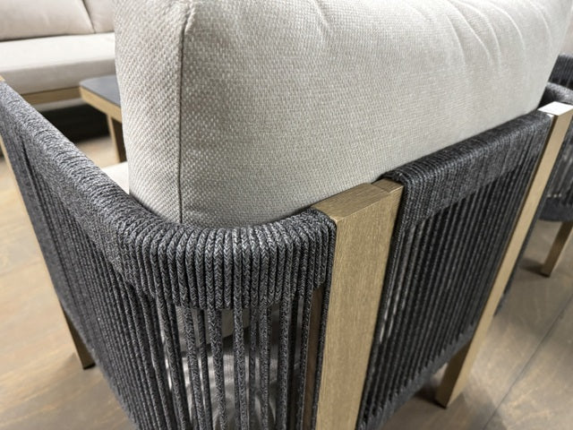 Gartensofa Farbe Sand-taupe, Set 4 teiliges Loungeset Holzoptik-taupe, Garten Sitzgruppe