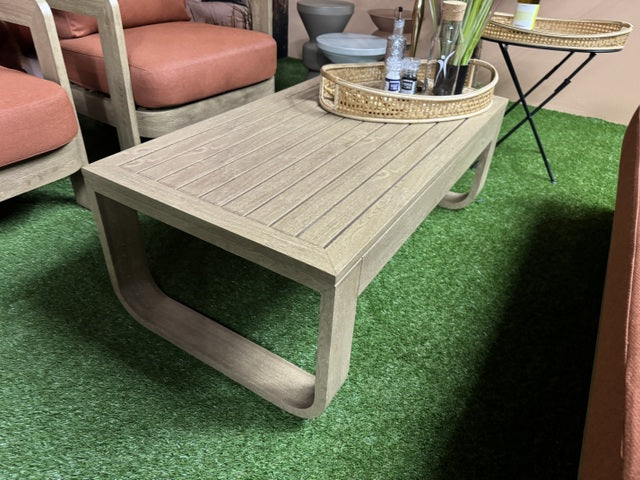 Gartensofa Terracotta, Set 4 teiliges Loungeset Holzoptik-Terracotta, Garten Sitzgruppe Terracotta