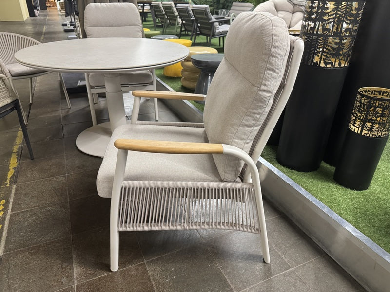 Gartensessel beige gepolstert