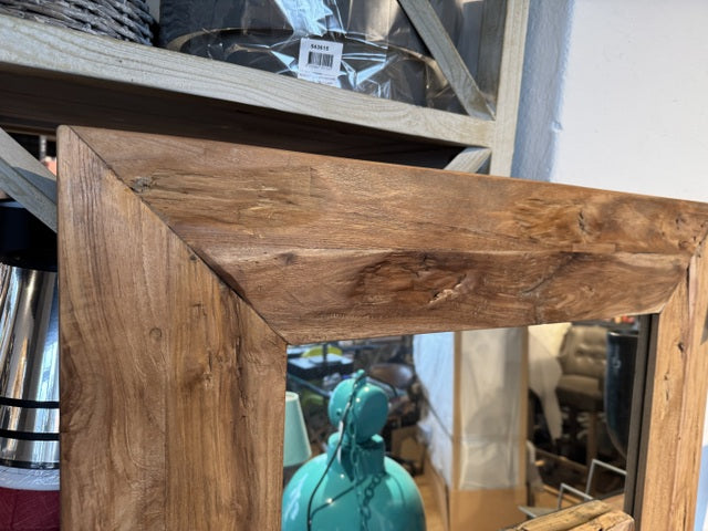 Spiegel Massivholz Teak, Wandspiegel Holz, Maße 120 x 80 cm