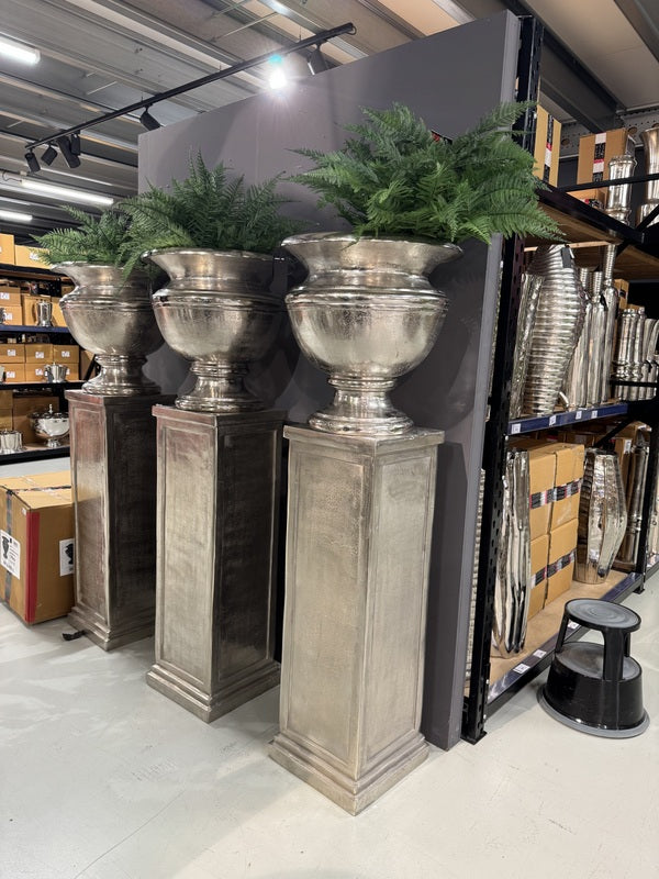 Dekosäule Silber Metall, Metall Dekosäule Silber, Höhe 120 cm