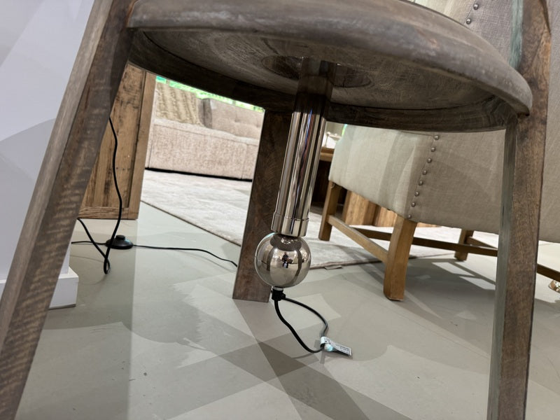 Stehlampe Holz Landhaus, Stehleuchte mit Lampenschirm, Höhe 195 cm