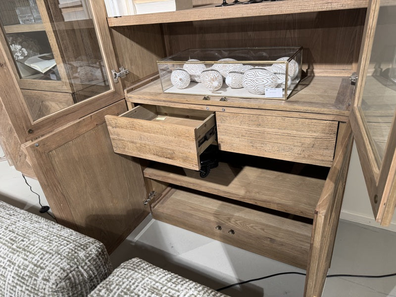 Vitrine Eiche, Geschirrschrank Eiche, Breite 110 cm