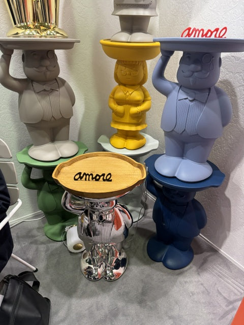 Beistelltisch Silber, Beistelltisch Kunststoff, Höhe 60 cm