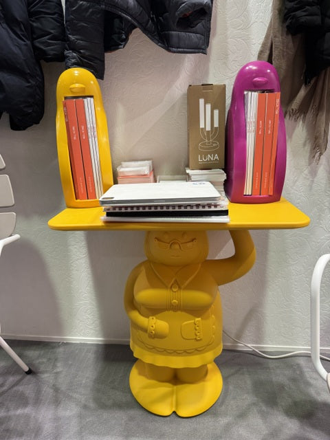 Garten-Beistelltisch gelb, Beistelltisch gelb Kunststoff, Höhe 68 cm