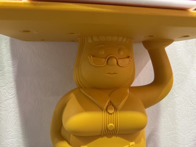 Garten-Beistelltisch gelb, Beistelltisch gelb Kunststoff, Höhe 68 cm