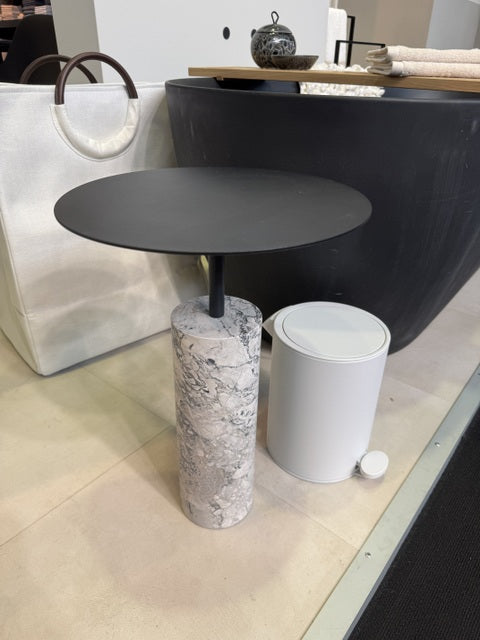 Beistelltisch Marmor-Metall, runder Beistelltisch Marmor, Durchmesser 55 cm