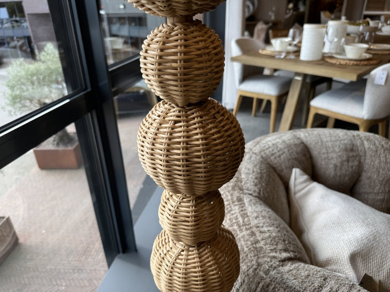 Stehlampe Rattan, Stehleuchte mit Lampenschirm, Höhe195 cm