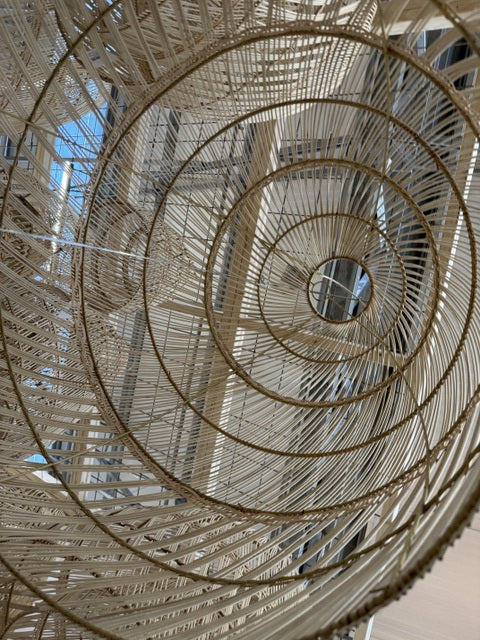 Hängelampe Rattan, Pendelleuchte Rattan, Durchmesser 80 cm