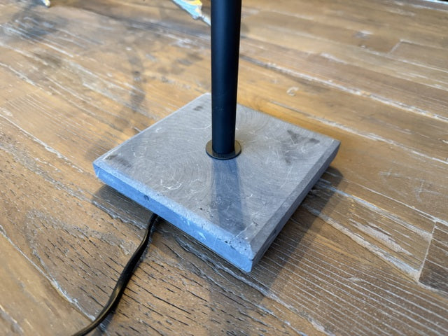 Tischlampe mit Lampenschirm höhenverstellbar schwarz-grau, Tischleuchte Lampenschirm grau-schwarz