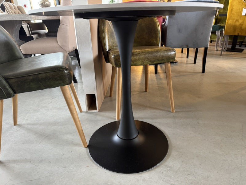 Bistrotisch rund Keramik-Metall, Bistrotisch taupe, Durchmesser 80 cm