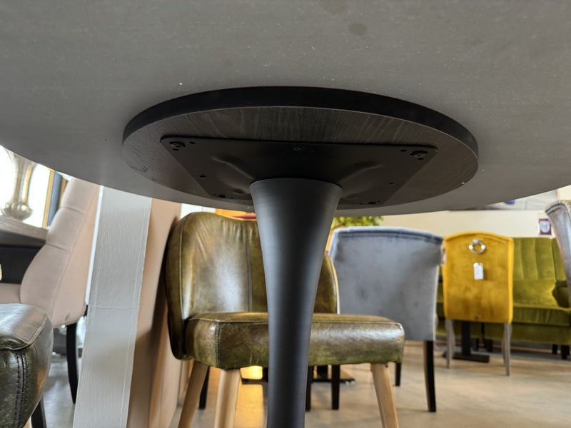 Bistrotisch rund Keramik-Metall, Bistrotisch taupe, Durchmesser 80 cm